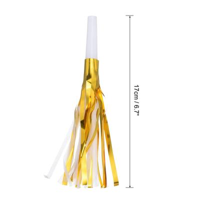 24Pcs Glitter Metallic Fringed Party Noise Maker Blowouts Whistle
