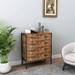 Industrial Style Storage Cabinet with Four Drawers, Rustic Wood Storage Dresser with Sturdy Steel Frame for Living Room