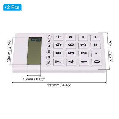 Desktop Calculator 2pcs 8 Digit LCD Display Desk Calculator Style 2 White