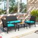 Costway 4PCS Patio Wicker Furniture Set Cushioned Chairs& Loveseat - See Details