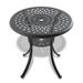 30.71'' Black Cas Aluminum Patio Dining Table with Umbrella Hole