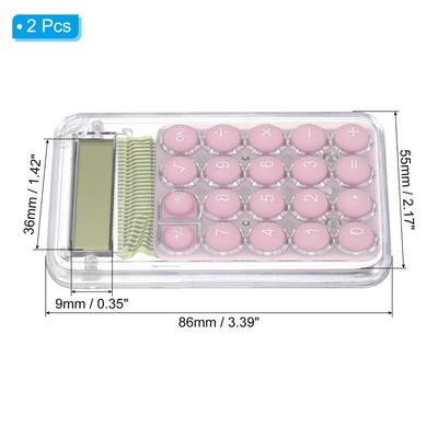 Desktop Calculator 2pcs 8 Digit Mini Pocket Desk Calculator Style 1 Pink