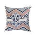 Vintage Bohemian Style Handcrafted Square Jacquard Cotton Accent Throw Pillow, Geometric Tribal Pattern - White