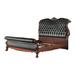 A&J Homes Studio Sophie Tufted Sleigh Bed Wood & /Upholstered/Faux leather in Black/Brown | 75.5 H x 87.4 W x 102.6 D in | Wayfair ZD-28WF2A2J7CHY