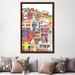 East Urban Home ' Cinque Terre I ' - Floater Frame Print on Canvas Canvas/Metal in Green/Red | 60 H x 40 W x 1.5 D in | Wayfair