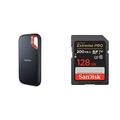 SanDisk Extreme Portable SSD 2 TB, Schwarz & Extreme PRO SDXC UHS-I Speicherkarte 128 GB (V30, Übertragungsgeschwindigkeit 200 MB/s, U3, 4K UHD Videos