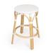 Mistana™ Alastair Bar & Counter Stool Metal in White/Brown | Counter Stool (24" Seat Height) | Wayfair 9371304