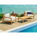 NewAge Products Outdoor Furniture Rhodes 4 Seater Patio Conversation Set Wood/Natural Hardwoods/Teak in Brown/White | Wayfair 91549