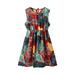 Summer Dresses For Girls Toddler Kids Crew Neck Summer Sleeveless Sundress Casual Beach Floral Prints Party Formal Dress