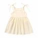 Funicet Toddler Girls Summer Slip Dresses Sleeveless Round Collar Solid Dresses with Pockets Casual Pleated Swing Dresses