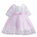 Funicet Baby Girls Summer Dresses Sleeveless Round Collar Embroidery Mesh Dress Gauze Dress Princess Dress with Belt