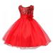 Little Girls Sequin Tulle Mesh Dress Sleeveless Flower Ball Gown Party Dress Tulle Prom Bridesmaid Birthday Party Dress Size 4-5 Years