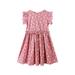 Girl S Dress Crew Neck Sleeveless Sun Casual Beach Floral Prints Party Dress