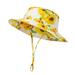 Childrens Hat Breathable Floral Printing Fisherman Swim Hat Yellow