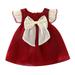 Funicet Baby Girls Summer Dresses Scoop Collar Cap Sleeve Solid Dresses with Bowknot Fashion Loose Toddler Girl Dresses