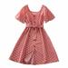 Children S Clothing Summer Short Sleeve Polka Dot Princess Dress European Girls Dress V Neck Dress Polka Dot Dress Kids Party Dresses