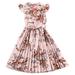 Girls Dresses Summer Casual Summer Scoop Flower Print Neck Sleeveless Flowy Print Plain Sundress Pleated Sun Dress