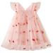 Funicet Baby Girls Summer Dresses Sleeveless Mesh Fruit Point Printed Elegant Wing Dresses Skirts