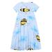 YDOJG Girls Toddler Dresses Summer Dresses Cartoon Print Short Sleeve Round Neck Long Dress Daily Casual Dresses For 13-14 Years