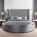 Willa Arlo™ Interiors Locklear Tufted Storage Platform Bed Upholstered/Polyester in Gray/Black | 56 H x 94 W x 103.5 D in | Wayfair