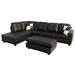 Black/Brown Sectional - Latitude Run® 103.5" Wide Faux Left Hand Facing Modular Sofa & Chaise Faux | 32 H x 103.5 W x 74.5 D in | Wayfair