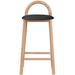 Latitude Run® Bartolomea 27" Counter Bar Stool Wood/Upholstered/Leather in Black/Brown | 32 H x 16.18 W x 16.7 D in | Wayfair