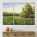 DESIGN ART Designart Beautiful Summer Green Countryside Landscape Country Canvas Wall Art Print 36 In. Wide X 28 In. High - 3 Panels