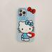 3D Bow Pink Brown Sanrio Hello kitty Stereoscopic Phone Cases For iPhone 14 13 12 11 Pro Max XR 2023 Back Cover Send Girlfriend
