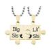 KIHOUT Clearance 2pcs Creative Lil Sis Big Sis Complementary Sister Pendant Necklace Set