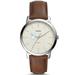 Men's Fossil Silver Columbia University The Minimalist Brown Leather Watch