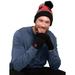 Disney Accessories | Disney Men's Mickey Mouse Knit Beanie Hat & Texting Gloves Black 2-Piece Set | Color: Black | Size: Os