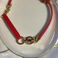 Michael Kors Jewelry | Michael Kors Mk Gold/Coral Tone Leather Choker /Bracelet 15”Necklace | Color: Gold | Size: Os