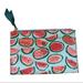 J. Crew Bags | J. Crew Leather Watermelon Print Clutch | Color: Blue/Red | Size: Os
