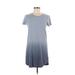 BDG Casual Dress - Shift Crew Neck Short sleeves: Gray Ombre Dresses - Women's Size Small