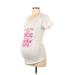 Oh! Mamma Short Sleeve T-Shirt: White Print Tops - Women's Size Medium Maternity