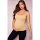 Maternity Taupe Contour Rib Strappy Longline Top, Brown