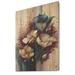 Red Barrel Studio® Blue & Burgundy Cally Lily Bouquet I - Unframed Print on Wood in Blue/Brown/Red | 20 H x 12 W x 1 D in | Wayfair