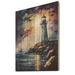 Breakwater Bay Lighthouse On The Coast III - Beach Light House Wood Wall Art - Natural Pine Wood Metal in Black/Brown/Orange | Wayfair