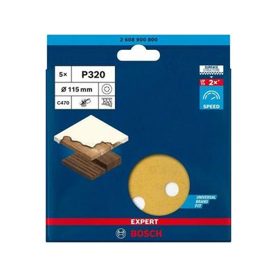 Bosch - Professional Expert C470 Schleifpapier mit 8 Löchern für Exzenterschleifer, 115 mm, g 320, Image
