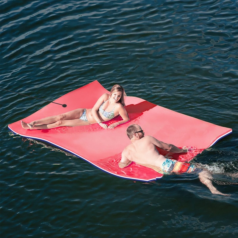 9' X 6' Floating Water Mat 3-Layer Swimming Pool Floats Adult Foam