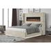 Lizelle Modern Style Queen/King Upholstered Bed with USB Ports, Fireplace Headboard & Made with Wood