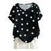 WQJNWEQ Womens Tops Summer Loose Fit Summer Casual Round Neck Short Sleeve Flower Printing Loose Shirt Gifts for Women