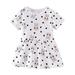 Girls Summer Rabbit Polka Dot Pattern Dress Crew Neck Short Sleeve A Swing Simple Casual Going Out Kids Party Dresses