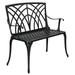 Tcbosik 38 Outdoor Garden Orchid Bench Black Cast Iron Cast Aluminium Solid Frameï¼ŒAccented Yard Front Porch Patio Outside Park Decor Deck Furniture for 1-2 Person Seat