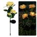 wefuesd artificial flowers 3 head solar led decorative outdoor lawn lamp outdoor solar garden stake lights yellow