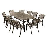 Oakland Living Ornate Mesh Lattice Aluminum 11 Piece Patio Dining Set