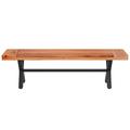 Outdoor Patio Bench Rectangular Acacia Wood Benches Backless Wooden Garden Park Bench for Patio Porch for Backyard Garden Lawn Porch Bedroom 62.99L*11.8W*18.1H inches Teak Color