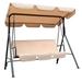 Vineego 3 Person Porch Swing Patio Swing with Adjustable Canopy and Durable Steel Fram for Porch Backyard Garden Balcony (Beige)