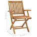 vidaXL Folding Patio Chairs 2 pcs Solid Teak Wood