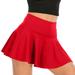 Yuwull Pleated Tennis Skirt for Women with Pockets Women s High Waisted Athletic Golf Skirts Inner Shorts for Running Red